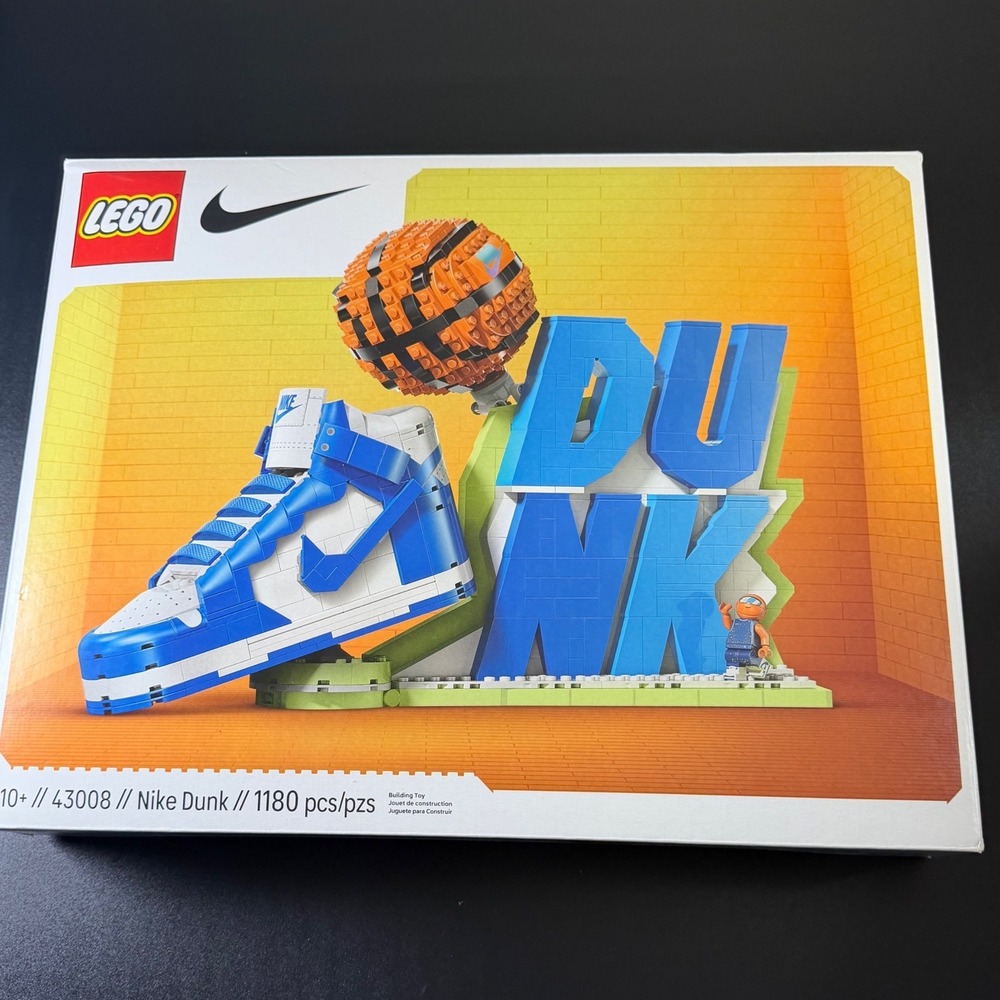 LEGO Nike Dunk Building Toy Set 43008 Blue White 1180 Pcs Sneaker Collectible